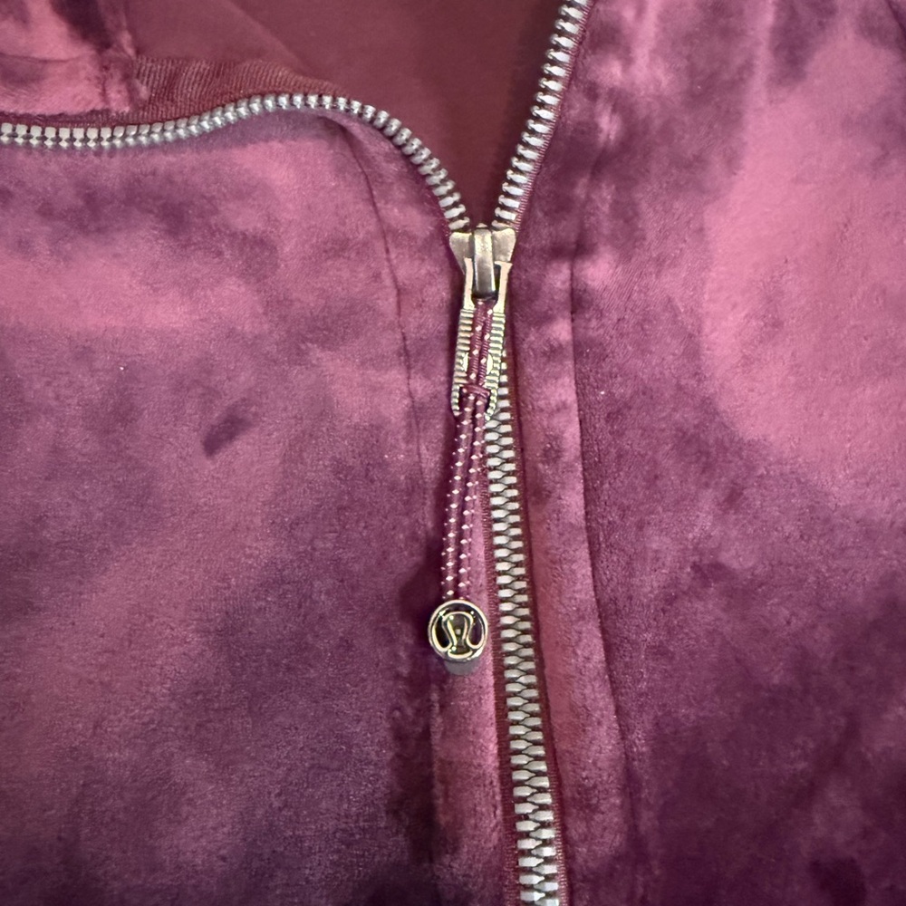 lululemon athletics plush velvet wine colored Half-Zip Sweatshirt - Picture 6 of 8